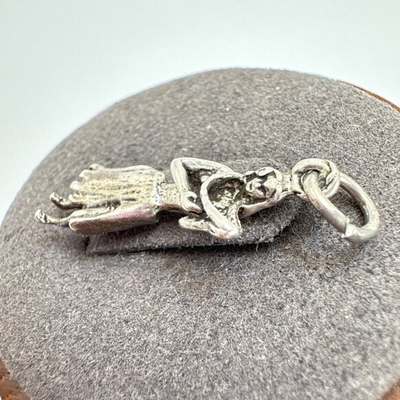 VTG Sterling Silver 925 Hula Dancer Dancing Lady Charm Size 1" Length - Picture 2 of 9